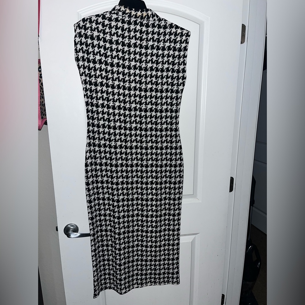 Black and White Houndstooth Dress